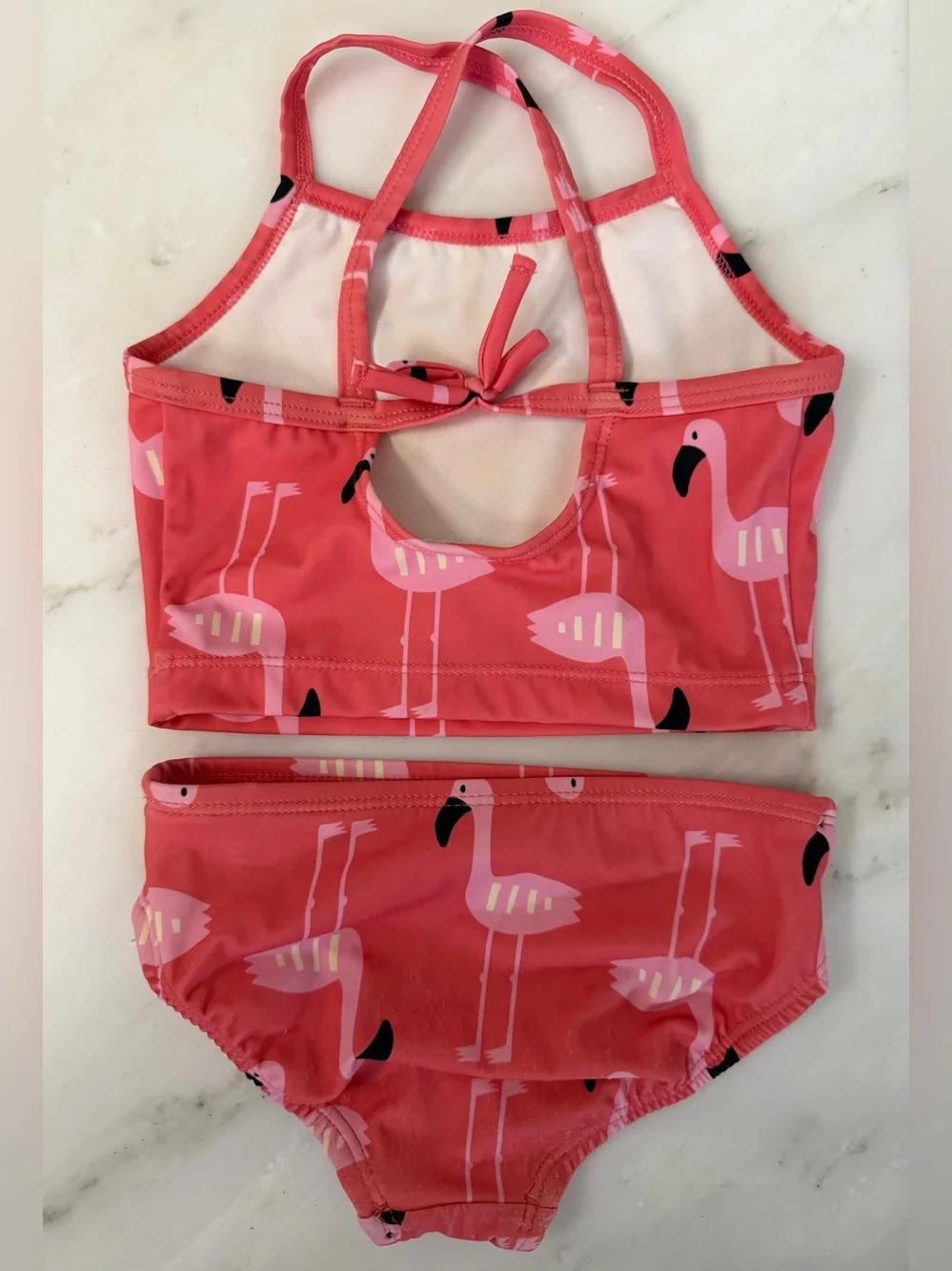 Hannah Andersson Toddler Girls 2T Pink Flamingo Tankini Set summer pool beach